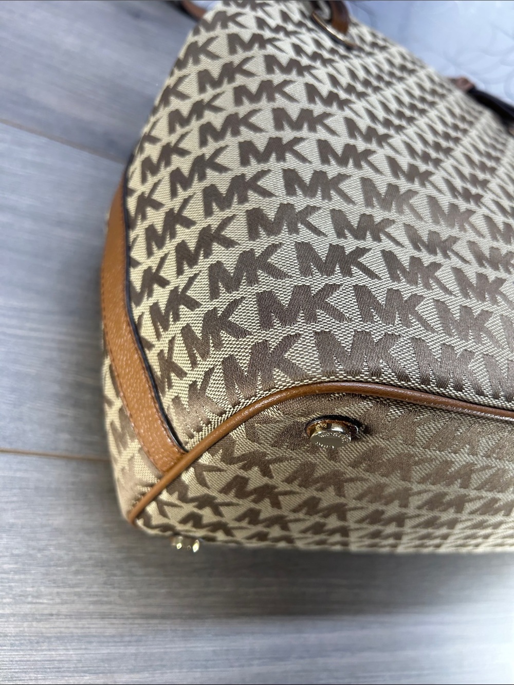 8735 NWT Michael Kors Brown MK Signature Tote Bag - Picture 11 of 11
